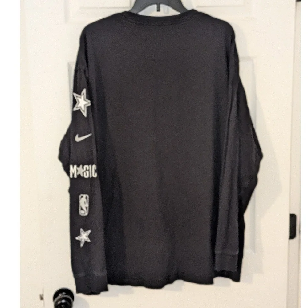 Nike Orlando Magic NBA Long Sleeve Shirt Mens XXL Black Loose Fit Star Graphic